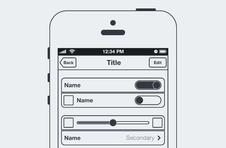 WireKit iPhone Kit PSD wireframe mockup free template