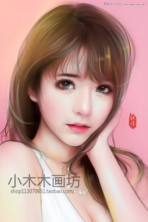 Photoshop调出可爱女孩唯美的手绘效果图,PS教程,素材中国