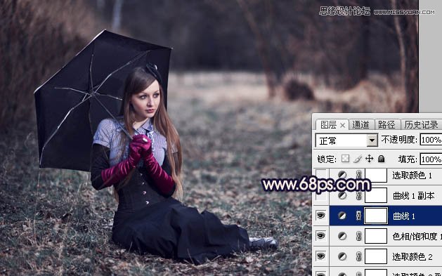Photoshop调出国外色外景女孩秋季暖色效果,PS教程,素材中国