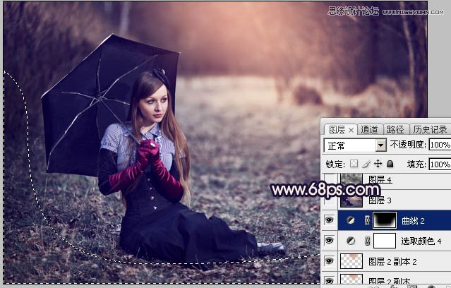 Photoshop调出国外色外景女孩秋季暖色效果,PS教程,素材中国