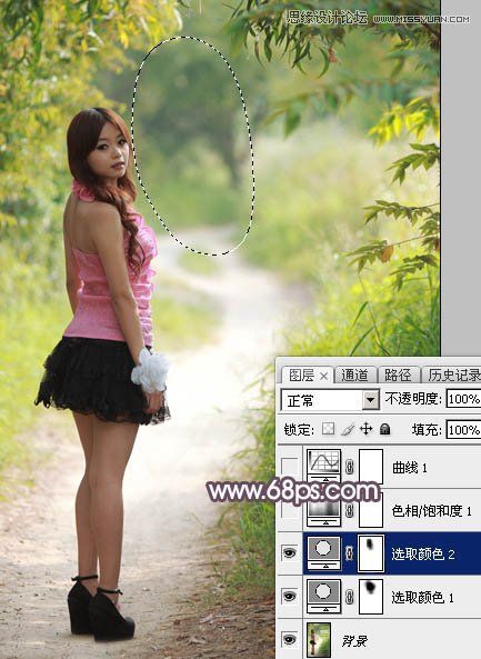 Photoshop调出小路边人像梦幻紫色效果,PS教程,素材中国