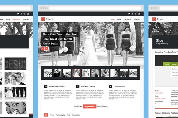 intent creative portfolio website psd freebie