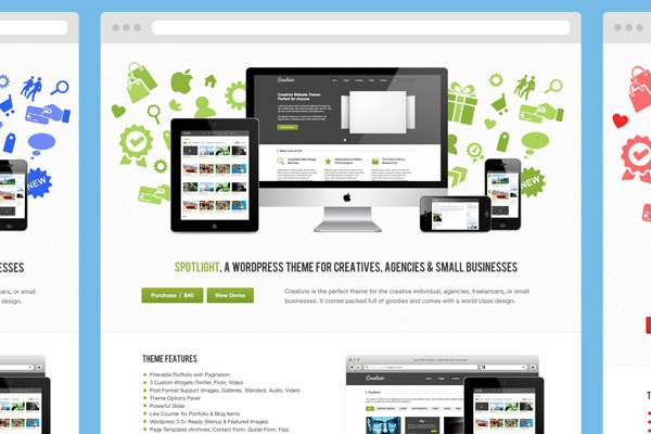 spotlight landing page psd freebie file