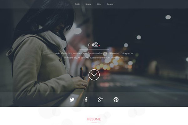 ph vcard portfolio psd freebie layout