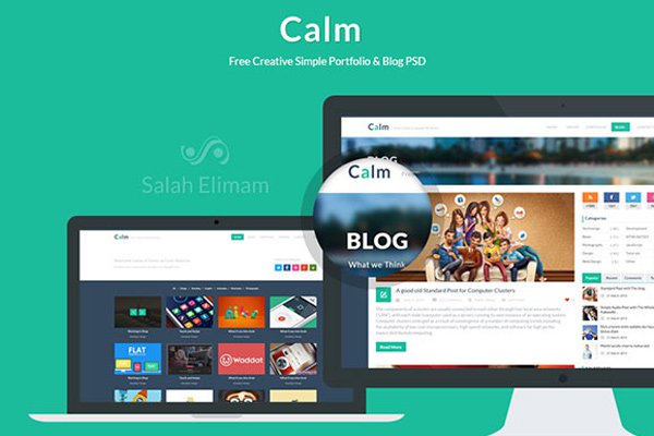 calm freebie psd template portfolio download