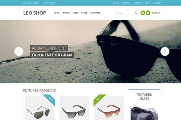 ecommerce leo shop website theme psd freebie download