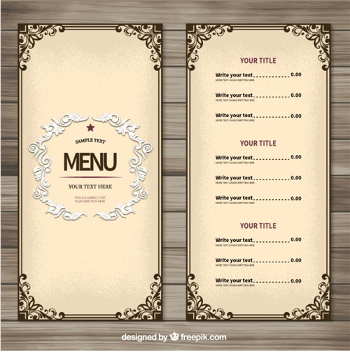 Ornamental-menu-template