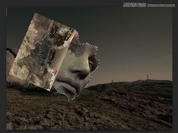 Photoshop合成巨石人脸后期场景效果图,PS教程,素材中国