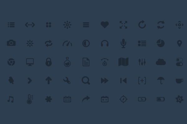 dark glyphs psd 50 pack iconset