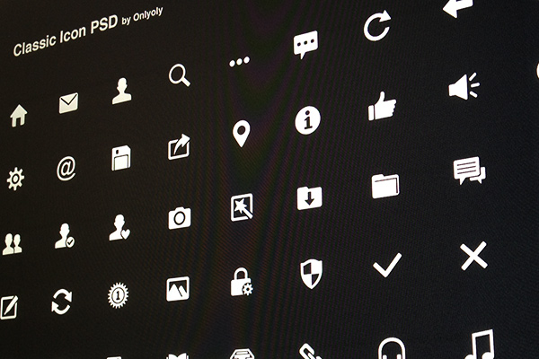 classic white contrast icons iconset psd