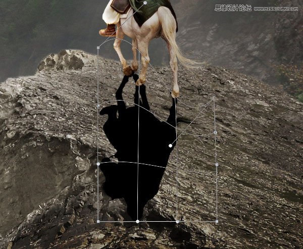 Photoshop合成在山谷中瞭望远方的骑士,PS教程,素材中国网