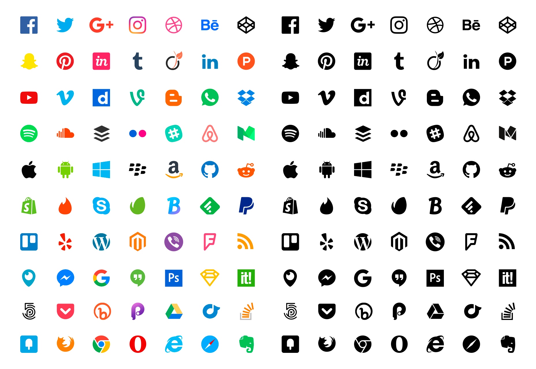 70-flat-social-sketch-icons