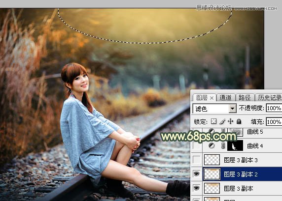 Photoshop绘制铁轨果子照片暗色逆光效果图,PS教程