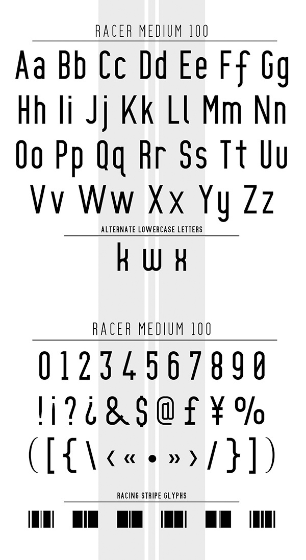 Racer Font Letters