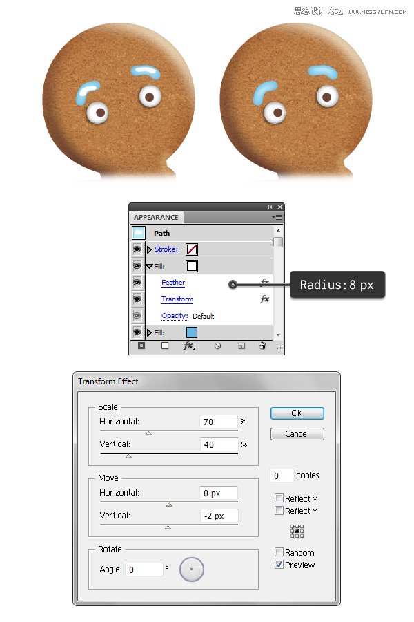 Illustrator绘制立体风格的饼干小人教程,PS教程,