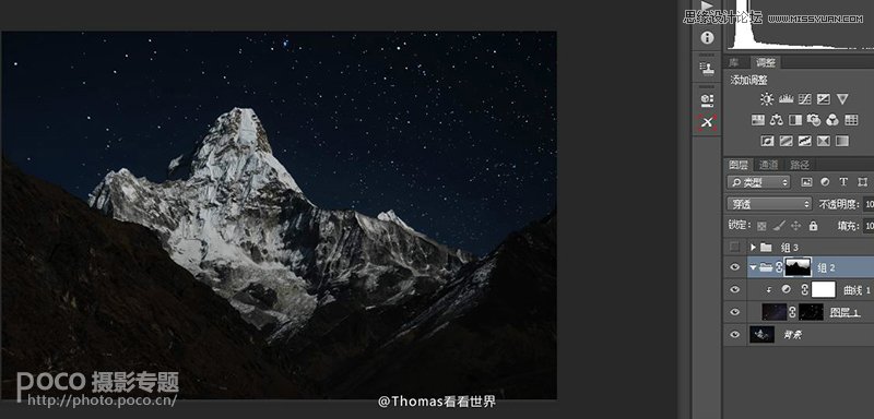 Photoshop快速把风景照片变成黑夜艺术效果,PS教程,素材中国网