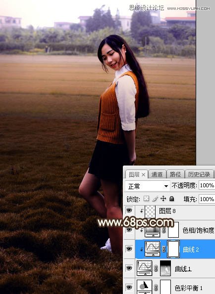 Photoshop给外景美女照片添加夕阳光线效果,PS教程,素材中国网