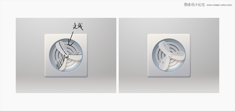 Photoshop快速的绘制高格调的拟物风扇图标,PS教程,素材中国网