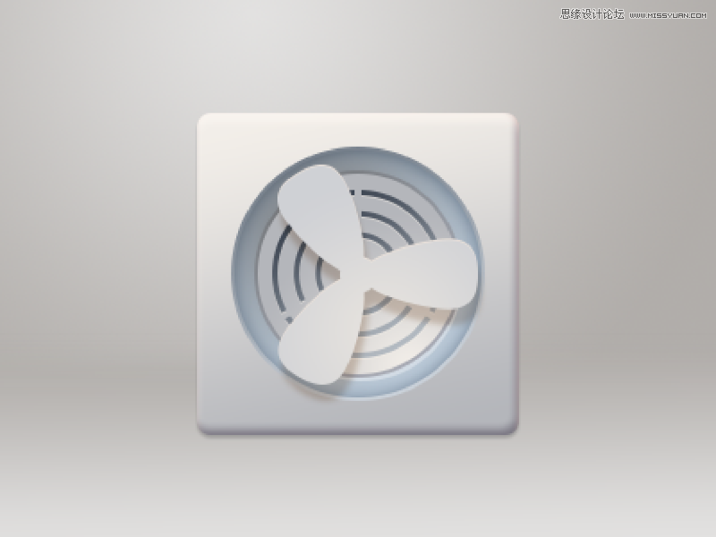 Photoshop快速的绘制高格调的拟物风扇图标,PS教程,素材中国网