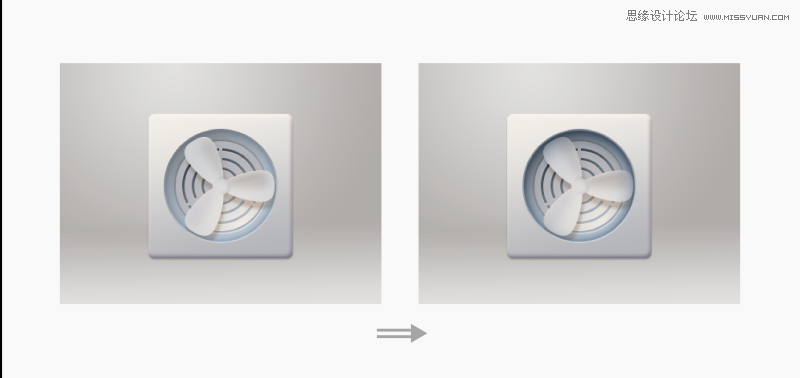 Photoshop快速的绘制高格调的拟物风扇图标,PS教程,素材中国网
