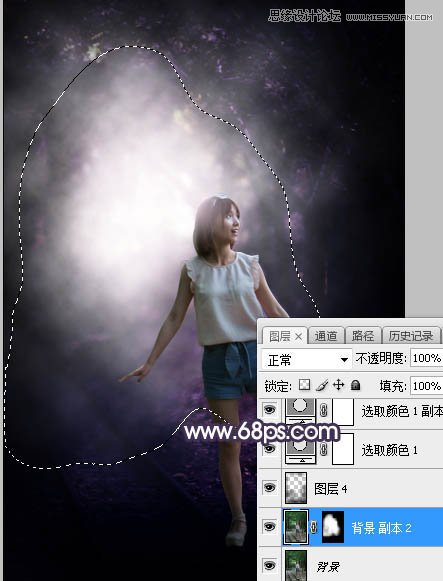 Photoshop给森林中的女孩添加橙色逆光效果,PS教程,素材中国网