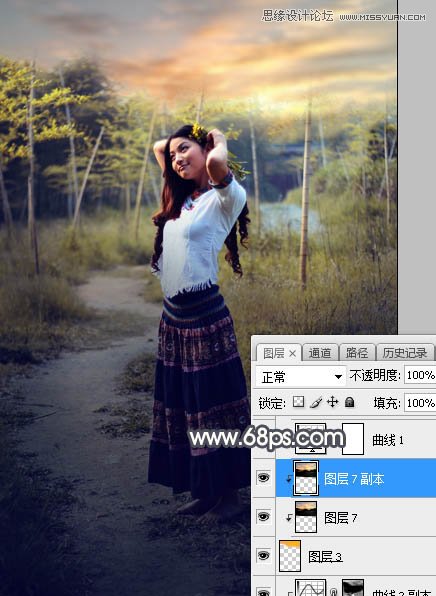 Photoshop给森林照片添加唯美逆光效果图,PS教程,素材中国网