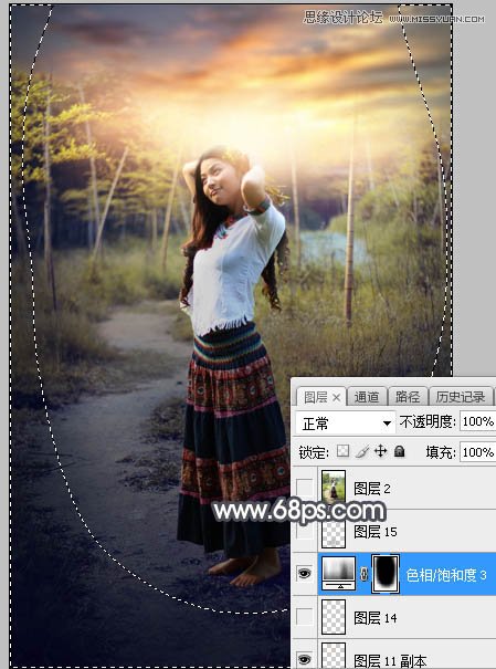 Photoshop给森林照片添加唯美逆光效果图,PS教程,素材中国网
