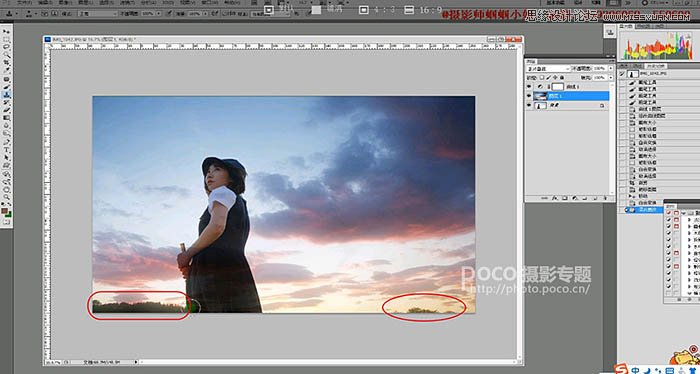 Photoshop给灰蒙蒙的人像照片添加夕阳美景,PS教程,素材中国网