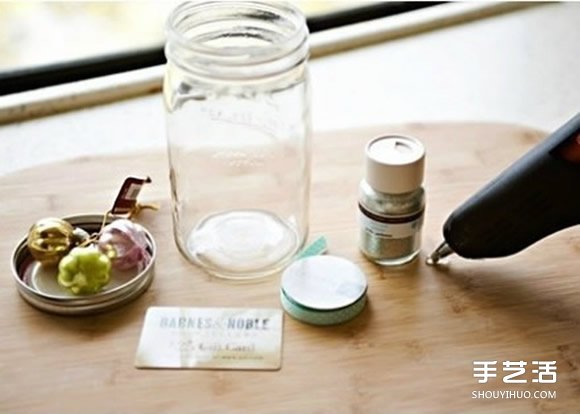 DIY玻璃罐装饰品过程 玻璃瓶饰品制作教程 -  