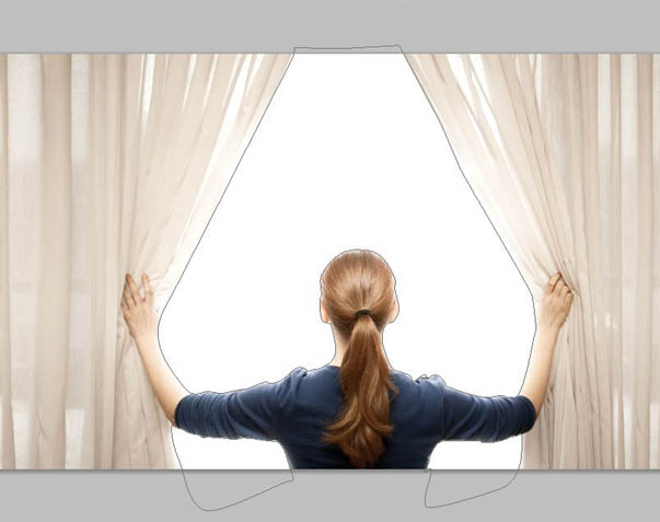 Photoshop合成奇幻的墙壁窗帘