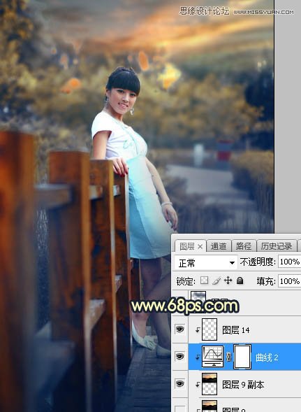 Photoshop给外景人像添加唯美的夕阳景色,PS教程,素材中国网