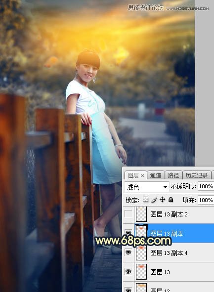 Photoshop给外景人像添加唯美的夕阳景色,PS教程,素材中国网