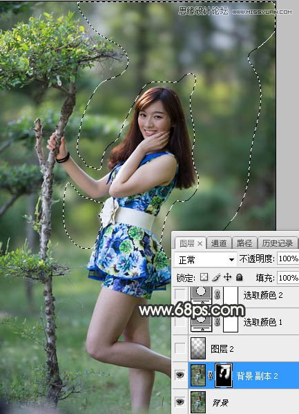 Photoshop调出树下美女照片梦幻逆光效果,PS教程,素材中国网