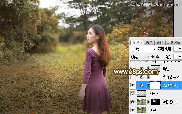 Photoshop调出外景人像照片夕阳美景效果,PS教程,素材中国网