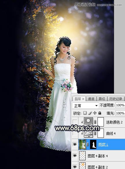 Photoshop给外景人像照片甜美高光唯美效果,PS教程,素材中国网