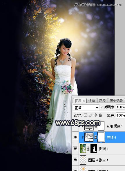 Photoshop给外景人像照片甜美高光唯美效果,PS教程,素材中国网