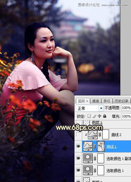 Photoshop给外景美女人像添加夕阳美景,PS教程,素材中国网