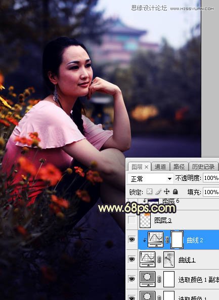 Photoshop给外景美女人像添加夕阳美景,PS教程,素材中国网