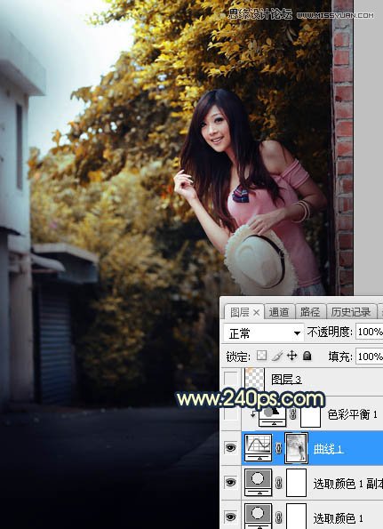 Photoshop调出美女人像唯美的夕阳美景效果,PS教程,素材中国网