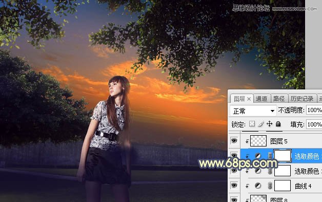 Photoshop给外景照片添加夕阳美景效果图,PS教程,素材中国网