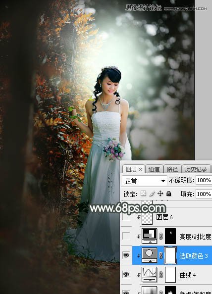 Photoshop调出婚纱外景照片唯美逆光效果,PS教程,素材中国网
