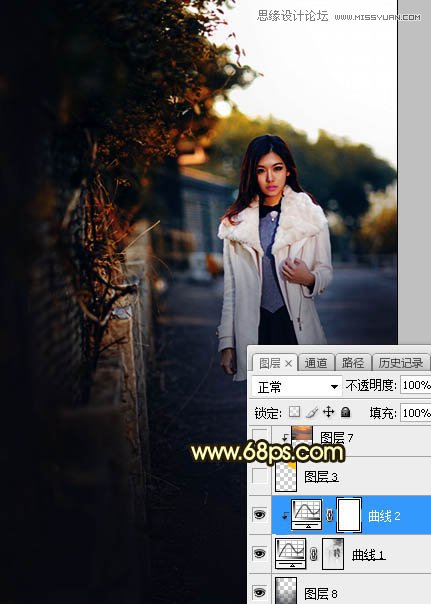 Photoshop给美女照片添加夕阳阳光效果,PS教程,素材中国网