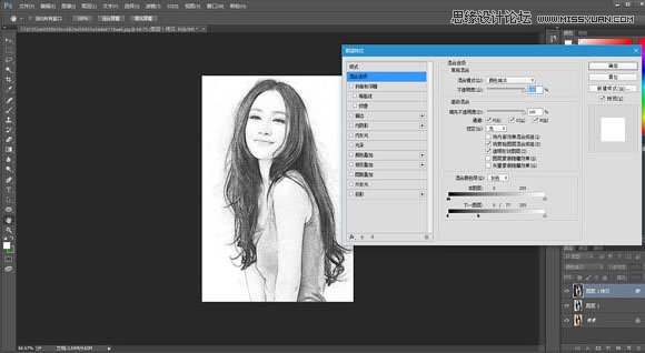 Photoshop调出人像照片黑白素描艺术效果,PS教程,素材中国网