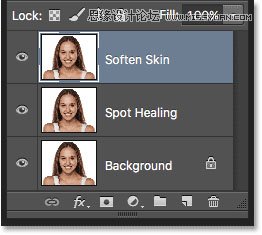 Photoshop巧用涂抹工具给人像照片磨皮,PS教程,素材中国网