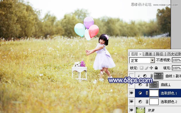 Photoshop调出儿童照片梦幻紫色效果,PS教程,素材中国