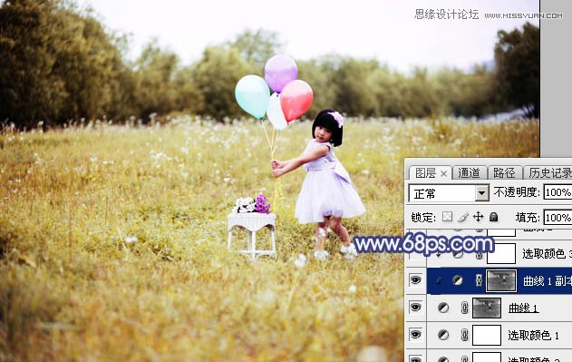 Photoshop调出儿童照片梦幻紫色效果,PS教程,素材中国