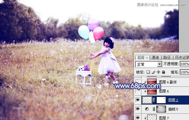 Photoshop调出儿童照片梦幻紫色效果,PS教程,素材中国