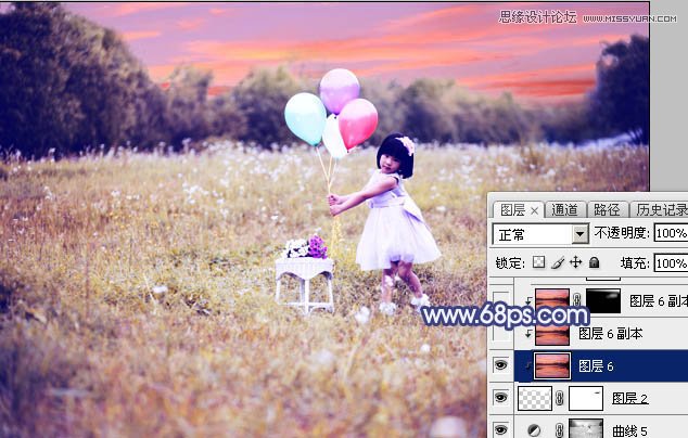 Photoshop调出儿童照片梦幻紫色效果,PS教程,素材中国