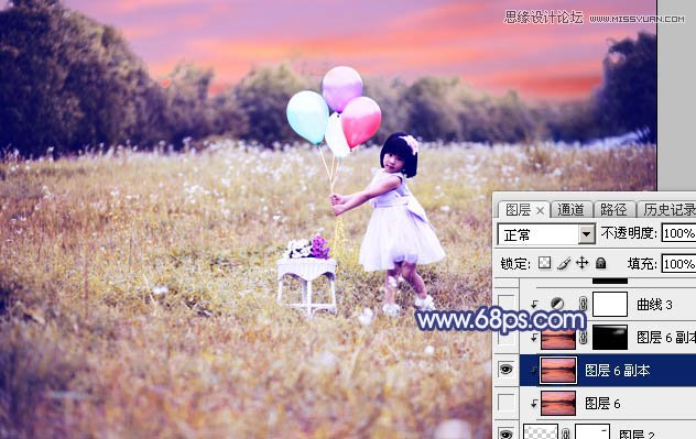 Photoshop调出儿童照片梦幻紫色效果,PS教程,素材中国