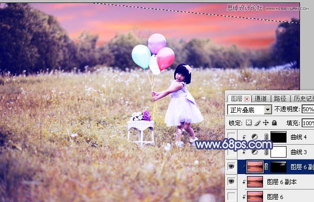 Photoshop调出儿童照片梦幻紫色效果,PS教程,素材中国